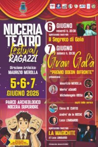 NUCERIA-TEATRO-Festival-ragazzi-2025-locandina-1-201x300 Nocera capitale del teatro per ragazzi con il NUCERIA TEATRO FESTIVAL 2025: dal 5 al 7 giugno 2025 nel Parco Archeologico di Nocera Superiore